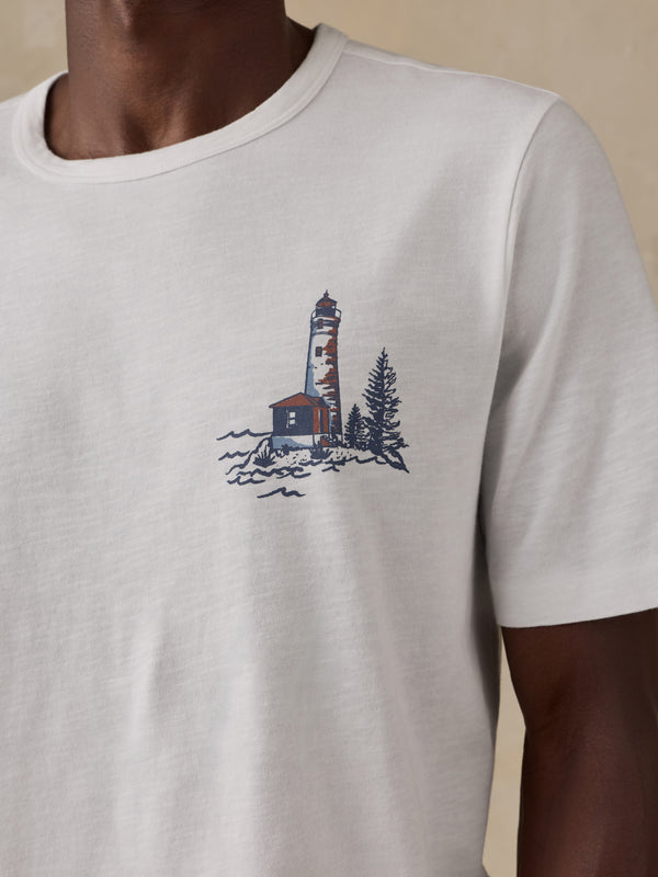 Shop Faherty x Parks Project Great Lakes Short Sleeve Sunwashed Tee  | white