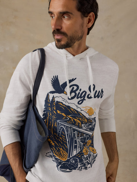 Shop Faherty x Parks Project Big Sur Sunwashed Slub Hoodie | white