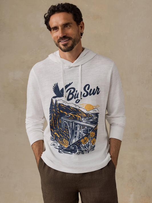 Shop Faherty x Parks Project Big Sur Sunwashed Slub Hoodie | white