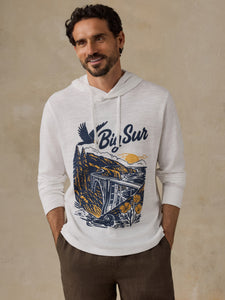 shop faherty x parks project big sur sunwashed slub hoodie | white