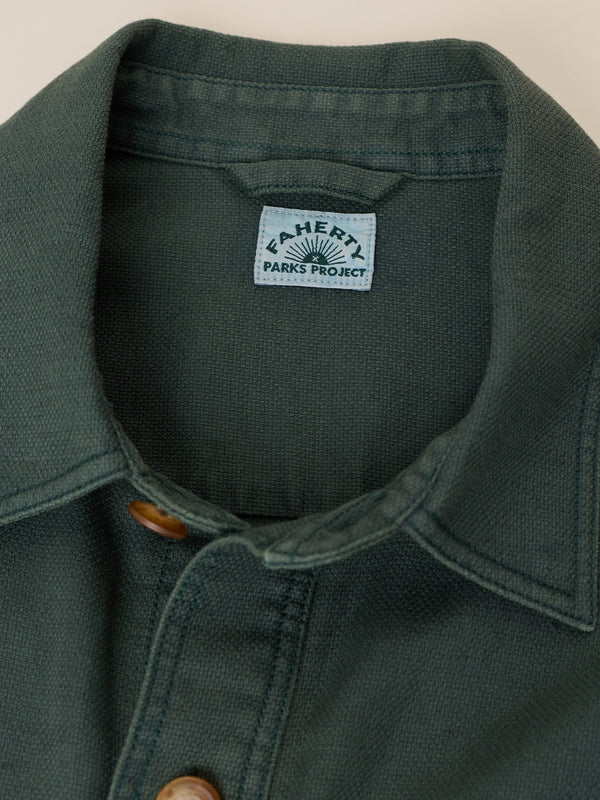 Shop Faherty x Parks Project Tropic Surplus Shirt Inspired by Parks | dark-pine