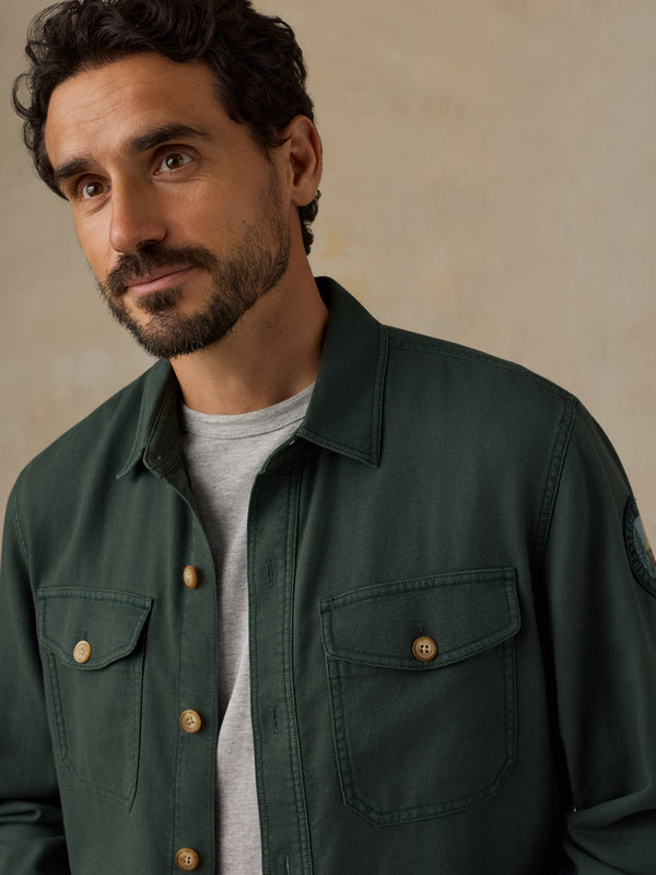 Shop Faherty x Parks Project Tropic Surplus Shirt Inspired by Parks | dark-pine