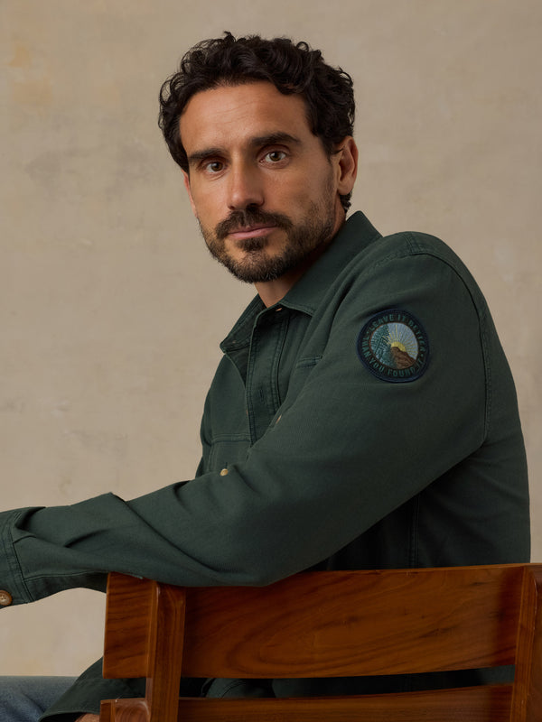 Shop Faherty x Parks Project Tropic Surplus Shirt Inspired by Parks | dark-pine