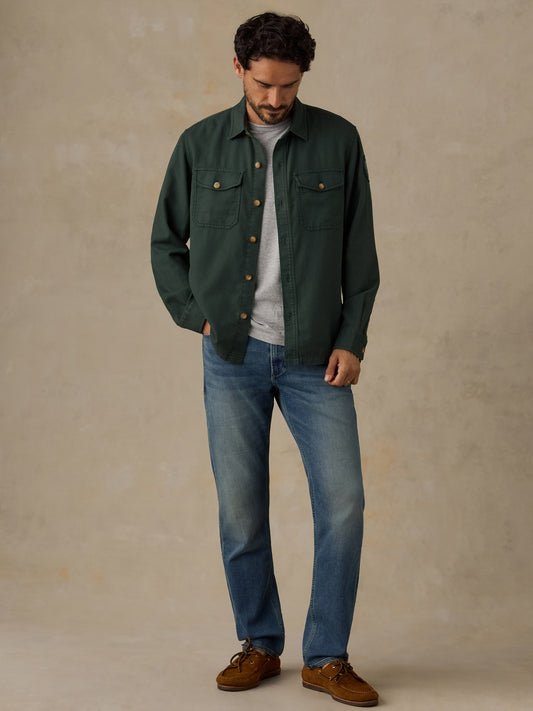 Shop Faherty x Parks Project Tropic Surplus Shirt Inspired by Parks | dark-pine