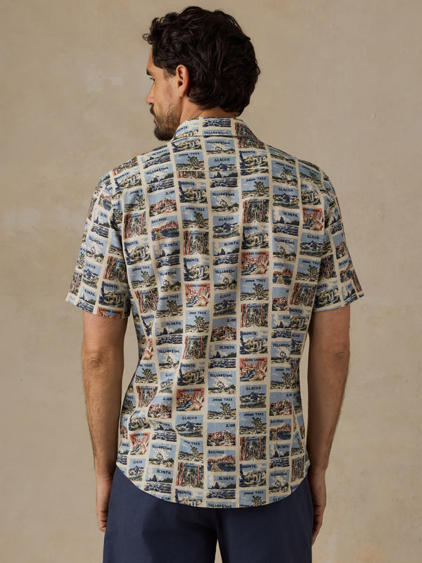 Shop Faherty x Parks Project Short Sleeve Breeze Shirt Inspired by Parks | sand-parks-tile