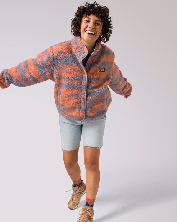 Shop Women's Smoky Mtn. Haze High Pile Fleece Jacket Inspired by Smoky Mtns | multi-color