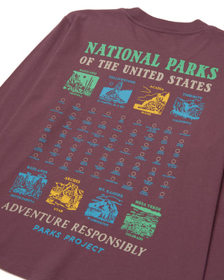 Shop Parks Stacked Boxy Long Sleeve Tee Inspired By National Parks | grape