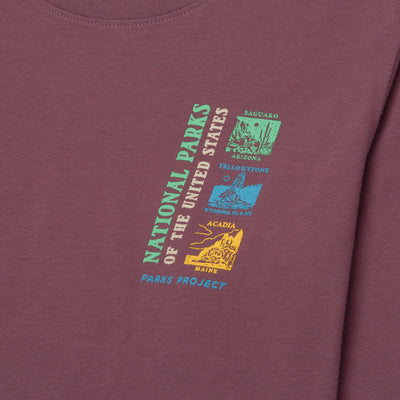 Shop Parks Stacked Boxy Long Sleeve Tee Inspired By National Parks | grape