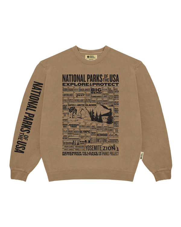 Shop National Parks of the USA Checklist Crew Inspired by National Parks | khaki