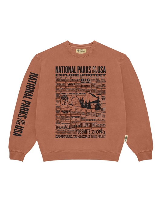 Shop National Parks of the USA Checklist Crew Inspired by National Parks | rust