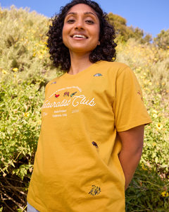 shop women's naturalist club classic tee inspired by national parks | mustard