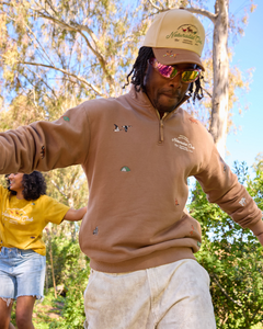 shop naturalist club quarter zip inspired by national parks | earth-brown