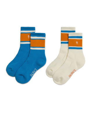 Shop Trail Crew Tube Socks 2 pack Inspired By National Parks | dusty-teal-and-natural