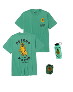 bundle-kit: defend the parks bear pocket tee: sage | defend the parks sticker | defend the parks water bottle