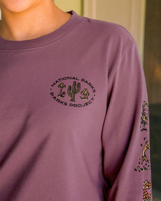 Shop 90s Doodle Parks Boxy Long Sleeve Tee Inspired By National Parks | grape