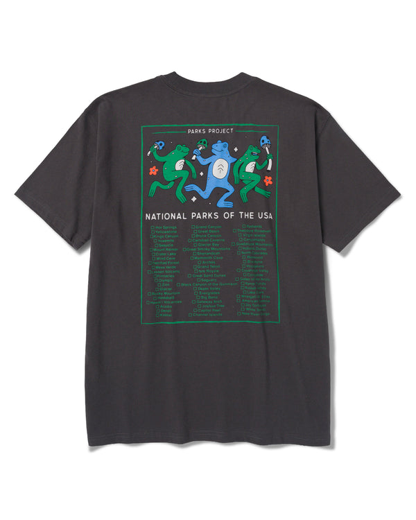 Shop Great Outdoors Dancin' Frogs Checklist Tee Inspired by National Parks | vintage-black