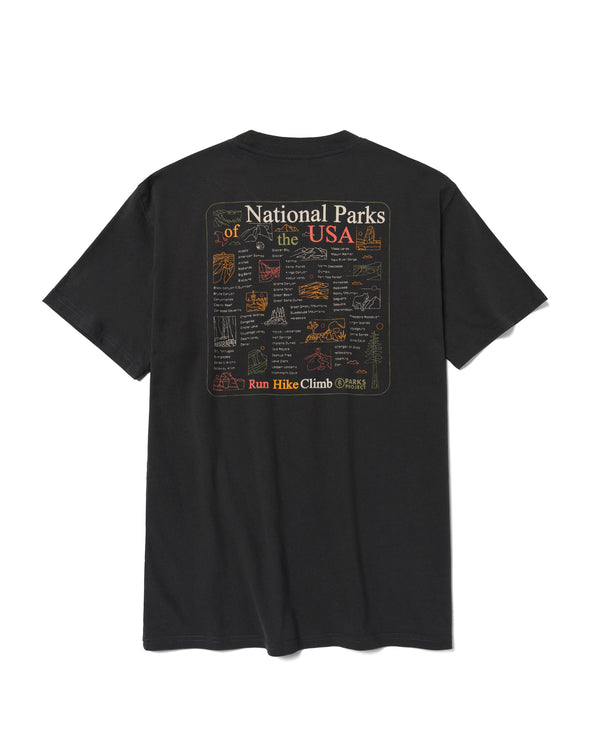 Shop National Park Outline Checklist Tee Inspired by our Parks | vintage-black