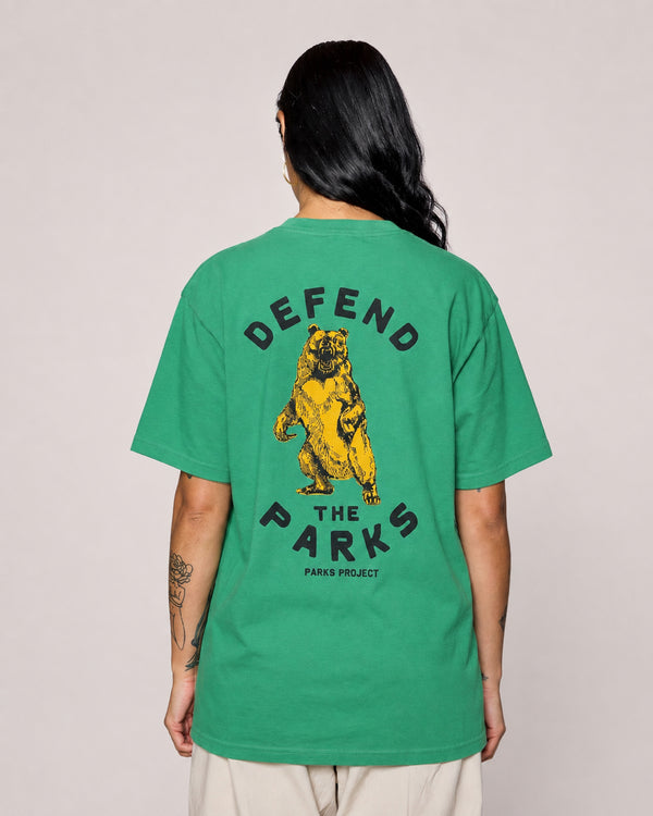 Shop Defend the Parks Bear Pocket Tee Inspiring to Protect Public Lands | sage