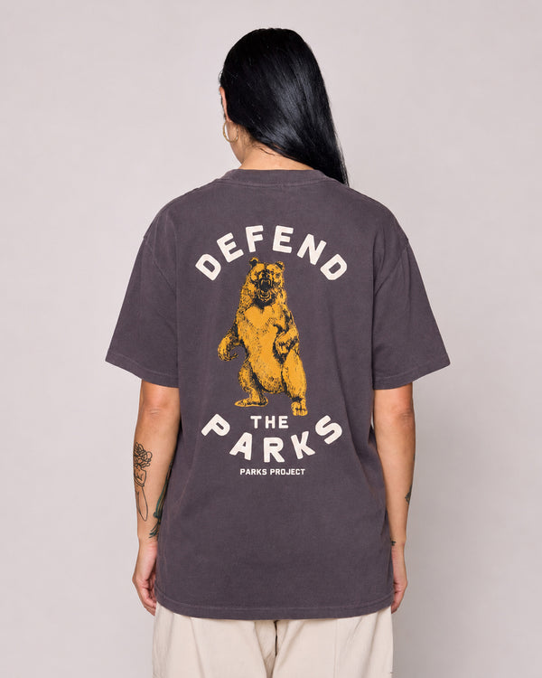 Shop Defend the Parks Bear Pocket Tee Inspiring to Protect Public Lands | graphite