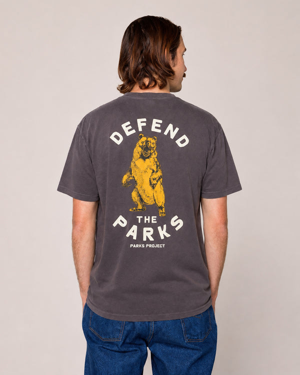 Shop Defend the Parks Bear Pocket Tee Inspiring to Protect Public Lands | graphite