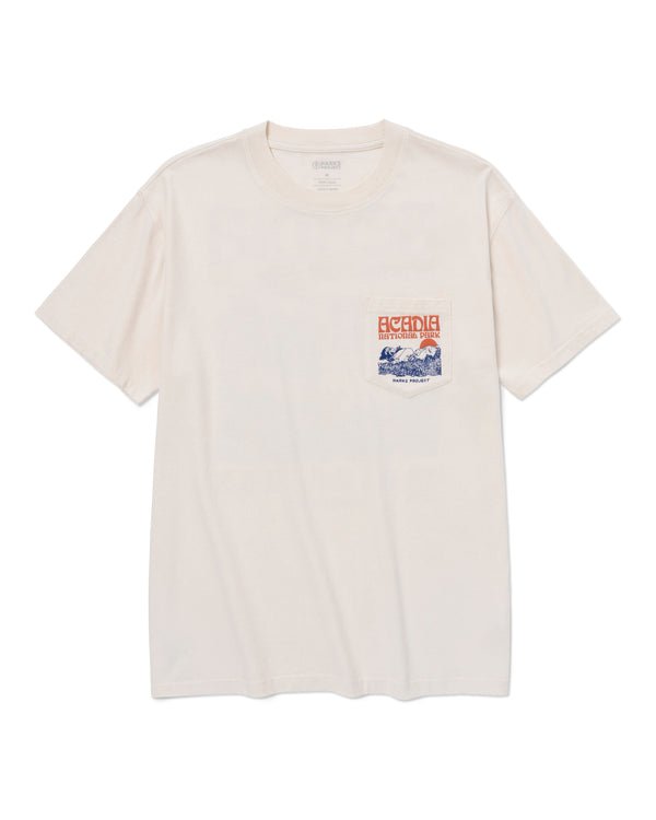 Shop Acadia Puff Print Pocket Tee Inspired by Acadia National Park | raw-natural