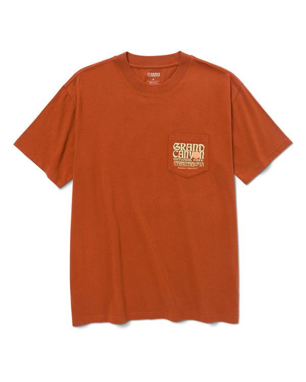 Shop Grand Canyon Puff Print Pocket Tee Inspired by US National Parks | rust