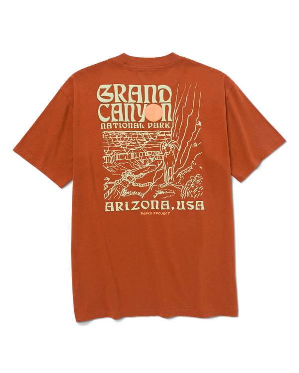 Shop Grand Canyon Puff Print Pocket Tee Inspired by US National Parks | rust