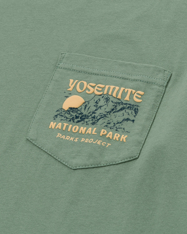 Shop Yosemite Puff Print Pocket Tee Inspired by Yosemite National Park | dusty-sage