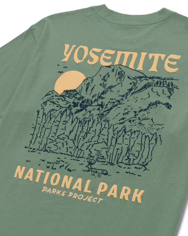 Shop Yosemite Puff Print Pocket Tee Inspired by Yosemite National Park | dusty-sage