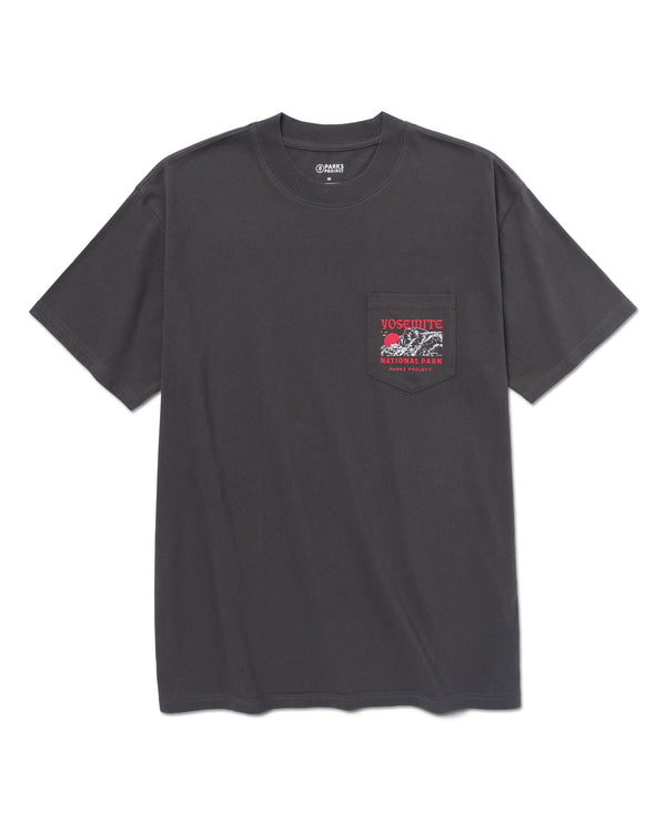 Shop Yosemite Puff Print Pocket Tee Inspired by Yosemite National Park | vintage-black