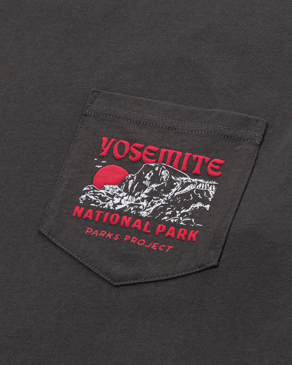 Shop Yosemite Puff Print Pocket Tee Inspired by Yosemite National Park | vintage-black