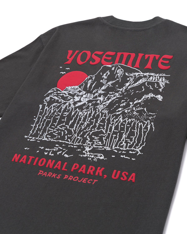 Shop Yosemite Puff Print Pocket Tee Inspired by Yosemite National Park | vintage-black
