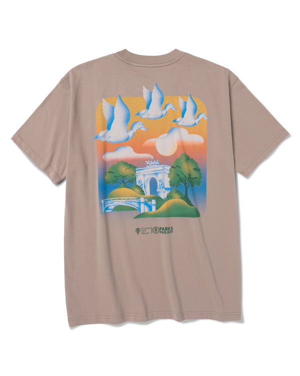 Shop Prospect Park Alliance x Parks Project Tee Inspired by NYC | mushroom-grey