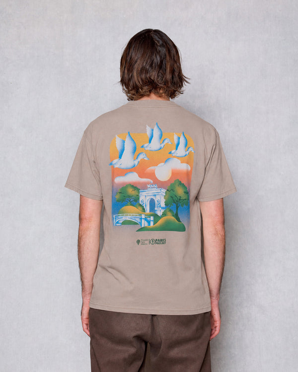 Shop Prospect Park Alliance x Parks Project Tee Inspired by NYC | mushroom-grey