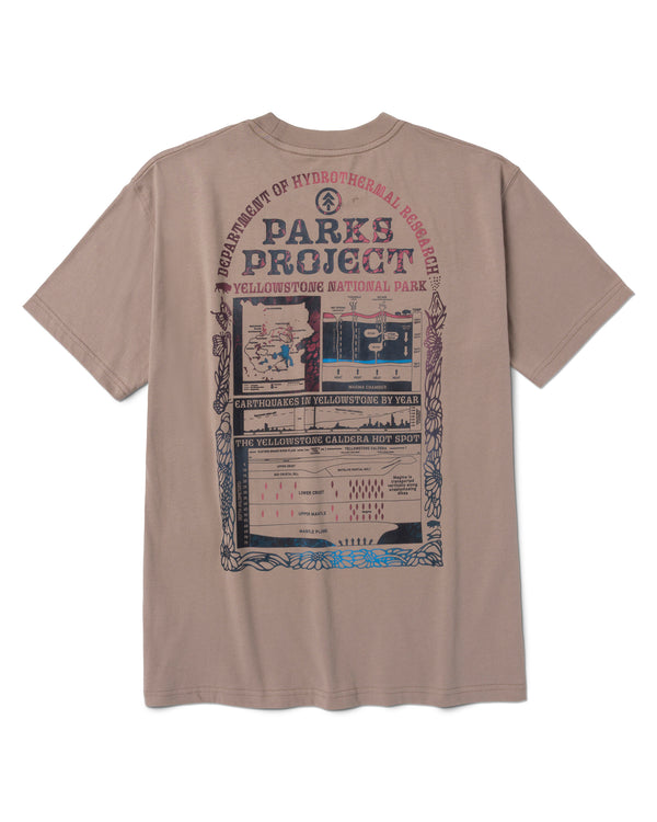 Shop Hydrothermal Study Tee Inspired by Yellowstone National Park | mushroom-grey