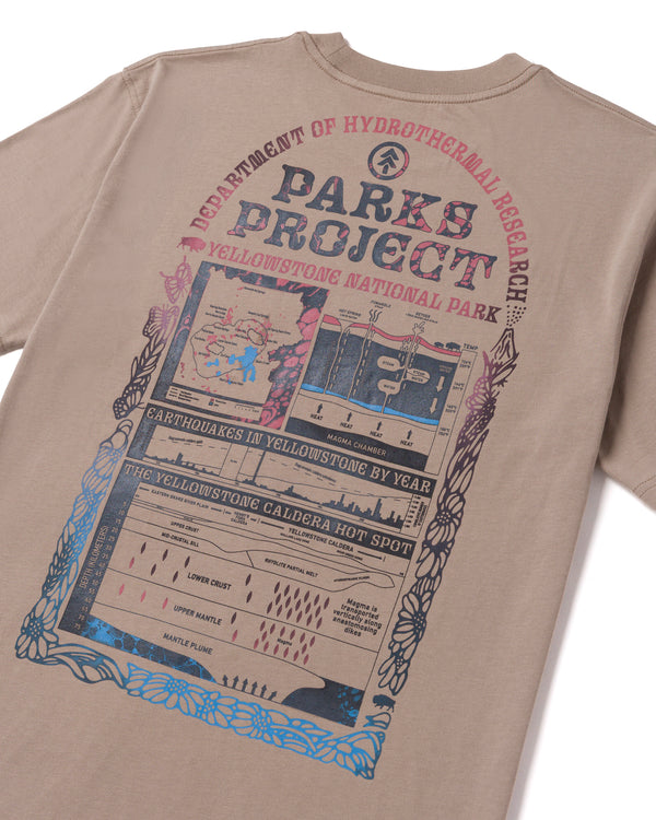 Shop Hydrothermal Study Tee Inspired by Yellowstone National Park | mushroom-grey