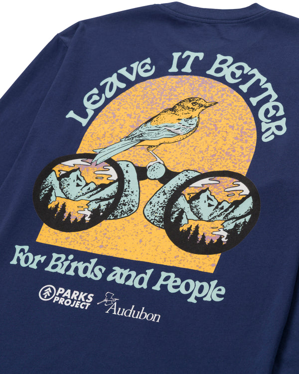 Shop Parks Project x Audubon Long Sleeve Tee Inspired by Birds in Parks | navy