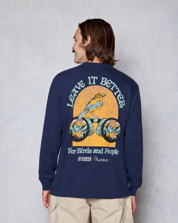 Shop Parks Project x Audubon Long Sleeve Tee Inspired by Birds in Parks | navy