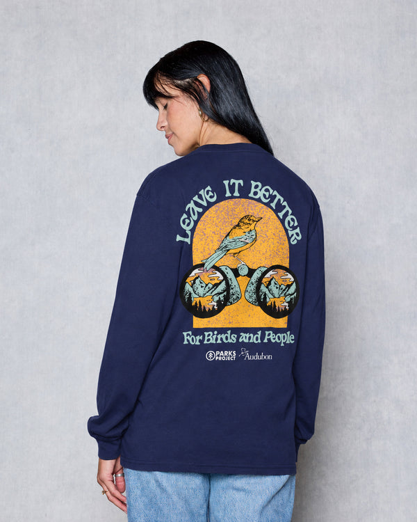 Shop Parks Project x Audubon Long Sleeve Tee Inspired by Birds in Parks | navy