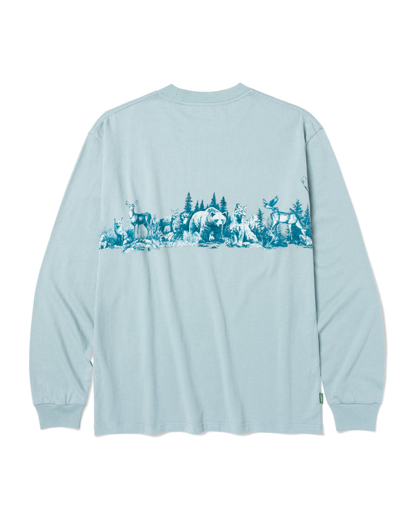 Shop Alpine Animals Long Sleeve Tee Inspired by Grand Teton | dusty-blue
