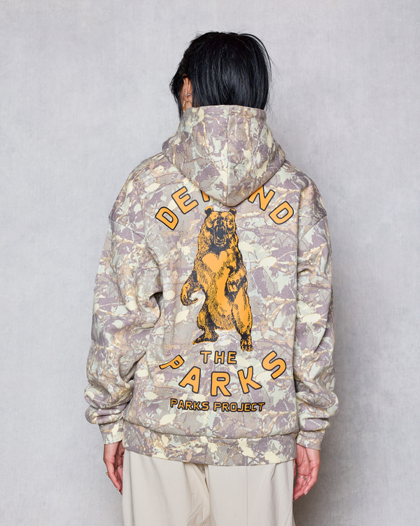 Shop Defend the Parks Bear Hoodie Inspired by Protecting National Parks  | camo