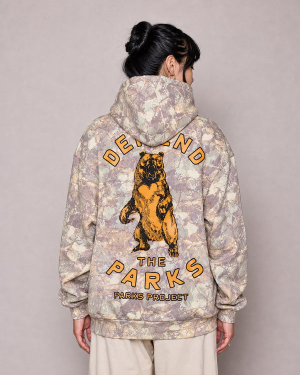 Shop Defend the Parks Bear Hoodie Inspired by Protecting National Parks  | camo