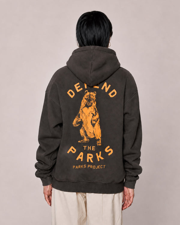 Shop Defend the Parks Bear Hoodie Inspired by Protecting National Parks | vintage-black