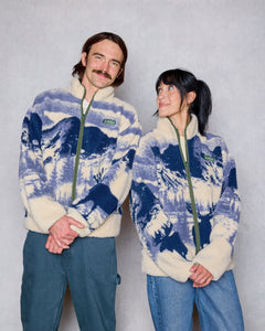 shop acadia moose full zip high pile fleece inspired by acadia | natural-and-navy