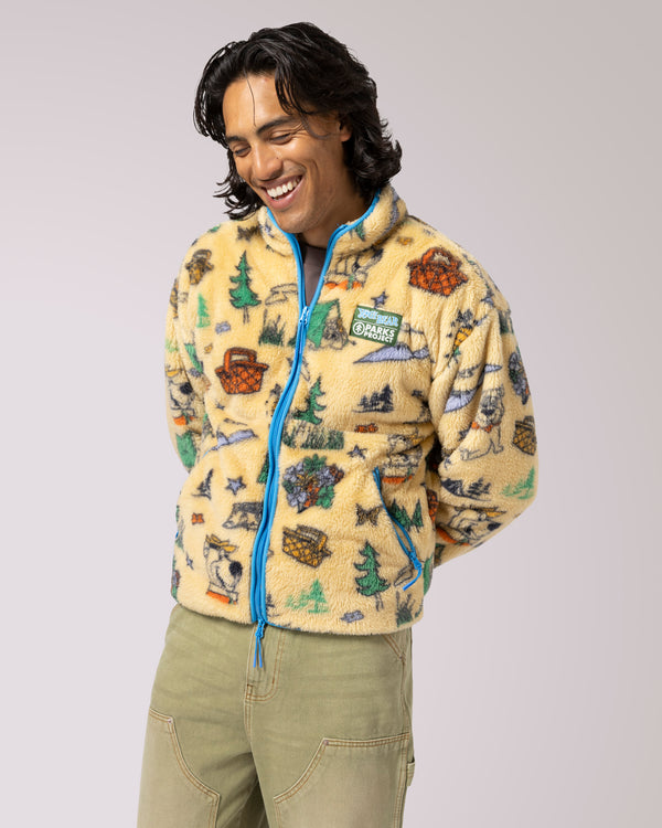 Shop Yogi Bear x Parks Project Shearling Jacket Inspired by National Parks | multi-color