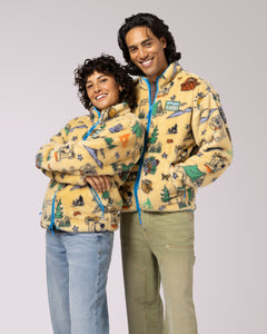 shop yogi bear x parks project shearling jacket inspired by national parks | multi-color