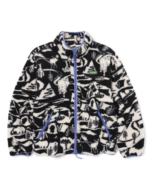 Shop Park Shadows Full Zip High Pile Fleece Inspired by National Parks | black-and-white
