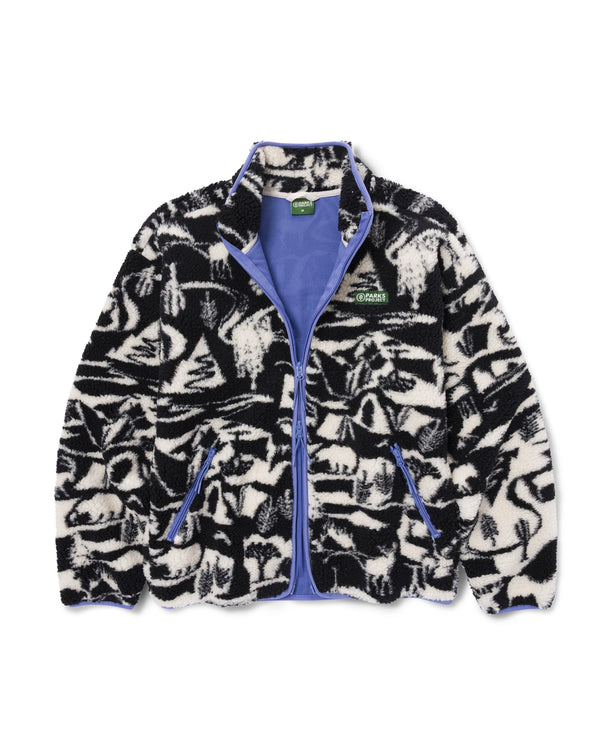 Shop Park Shadows Full Zip High Pile Fleece Inspired by National Parks | black-and-white