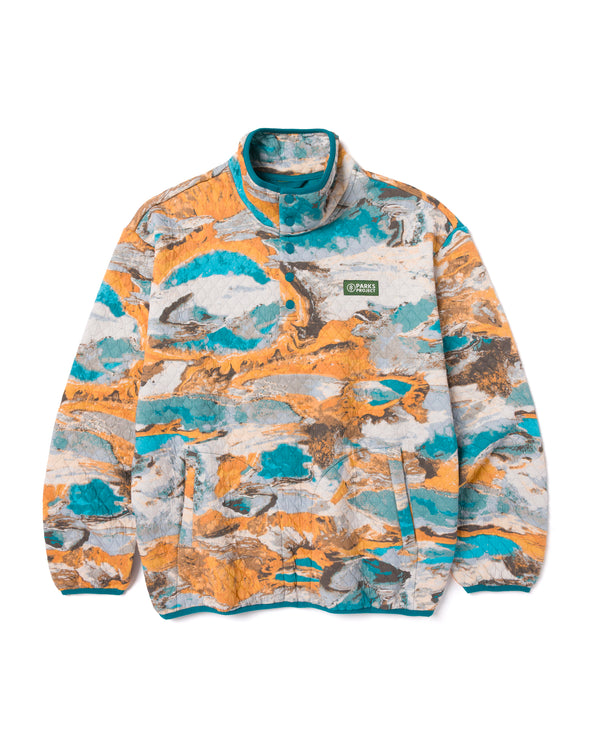Shop Hydrothermal Pools Quilted Pullover Inspired by Yellowstone | multi-color