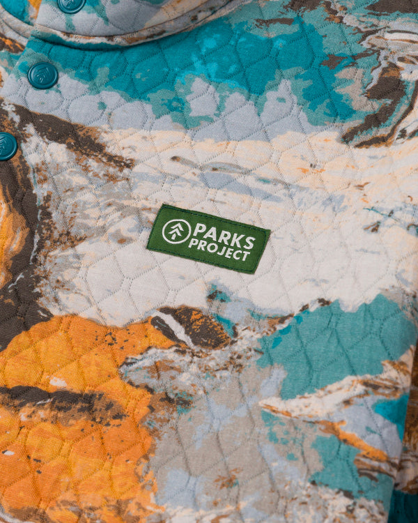 Shop Hydrothermal Pools Quilted Pullover Inspired by Yellowstone | multi-color